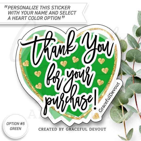 Thank You For Your Purchase! -Sticker 2" (inches)(48ct.) [GD192-48] - Picture 6 of 14